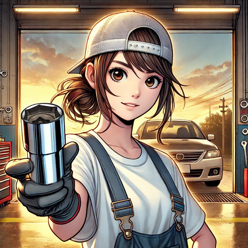 girl with socket set
