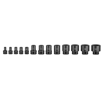 13pc 1/4"&3/8"Dr. Stubby Impact Star Socket Set
